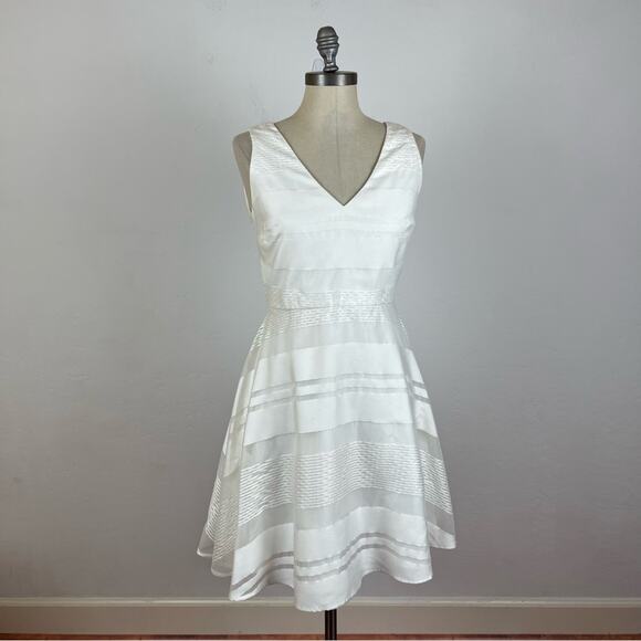 Erin Featherson White A Line Stripe Dress - Picture 1 of 11